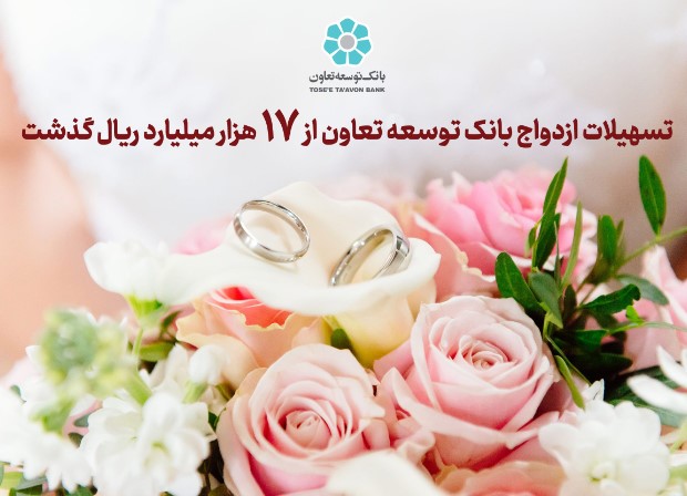 تسهیلات ازدواج بانک توسعه تعاون از ۱۷ هزار میلیارد ریال گذشت
