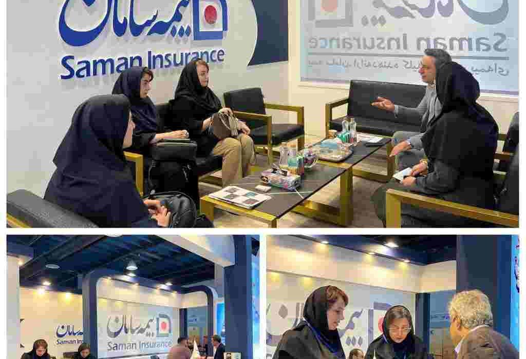 بیمه سامان محصولات خود را به بازدیدکنندگان خارجی نمایشگاه حمل و نقل معرفی می کند