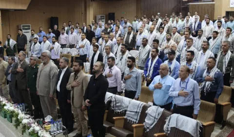 مراسم گرامیداشت هفته بسیج کارگری در مجتمع پتروشیمی مارون برگزار شد