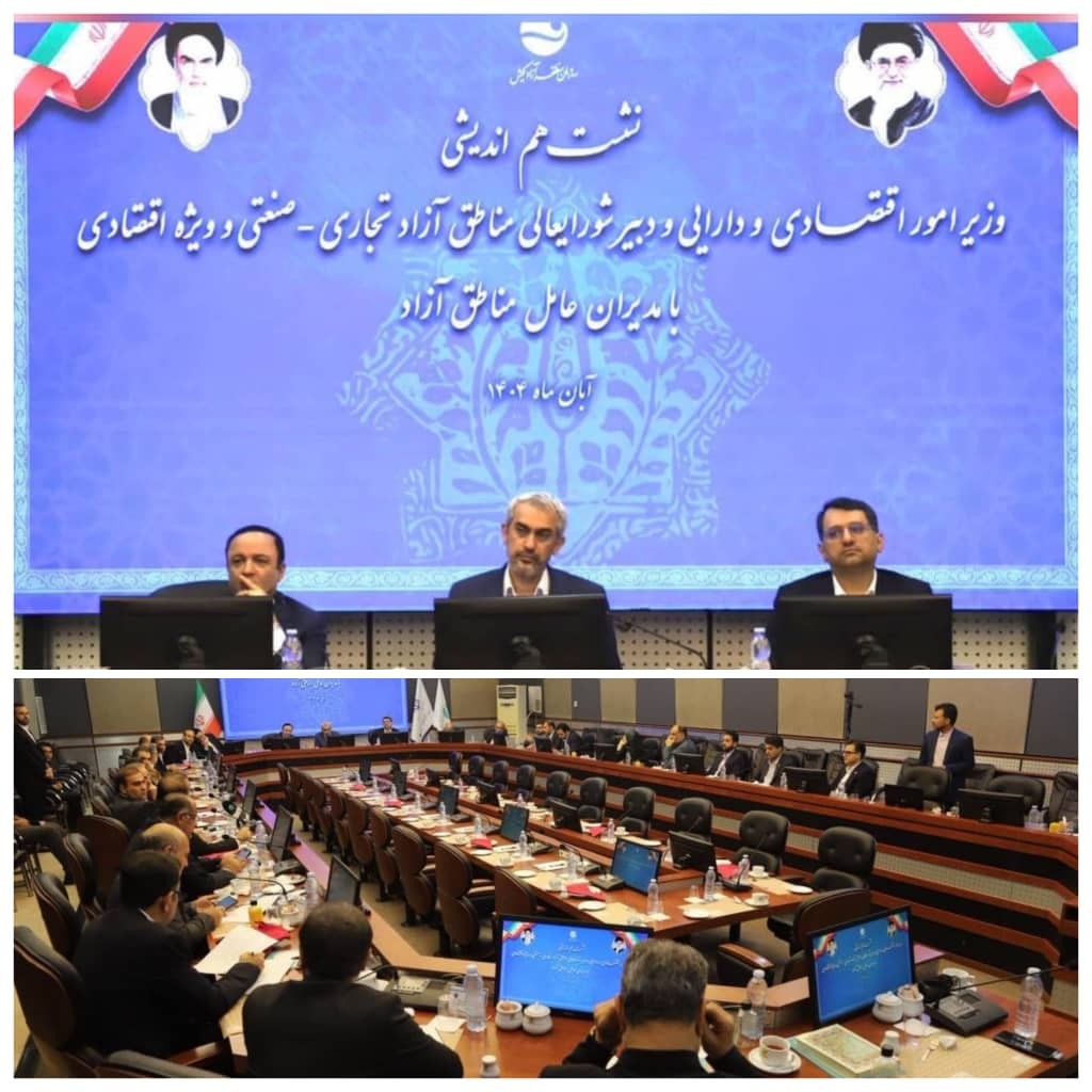 نشست هم اندیشی وزیر امور اقتصاد و دارایی و دبیرشورایعالی مناطق آزاد با مدیران عامل مناطق آزاد